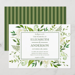 Convites Casamento com Aquarela Floral de Hortênsia Branca