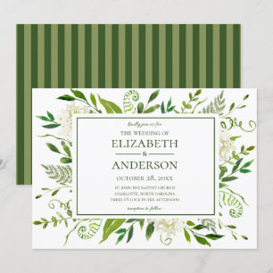 Convites Casamento com Aquarela Floral de Hortênsia Branca