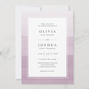 Convites Casamento com Aquarela Moderna Roxa