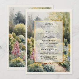 Convites Casamento com Aquarela Personalizada em Shendish M