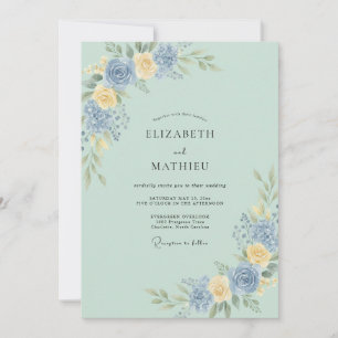 Convites Casamento com Aquarela Refinada em Verde Salvia