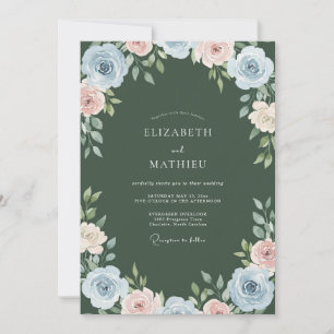 Convites Casamento com Aquarela Rosa Empoeirada