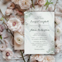 Casamento com Aquarela Verde de Eucalipto Rústico
