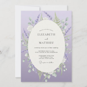 Convites Casamento com Aquarela Violeta Luxo