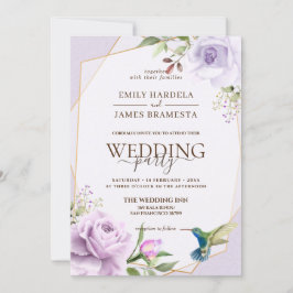 Convites Casamento com Aquarelas de Frame Floral de Rosa Ro