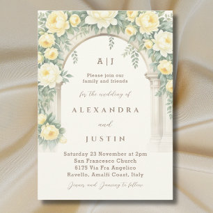Convites Casamento com Arca Floral de Rosas de Península Am