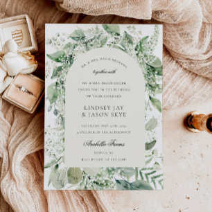 Convites Casamento com Arco de Boho Foliage Foliage Floral