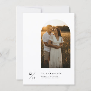 Convites Casamento com Arco de Foto Boho Minimalista e Orça