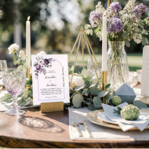 Convites Casamento com Arco de Lavanda e Roxo
