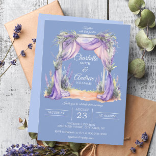 Convites Casamento com Arco Floral de Lavanda Delicada