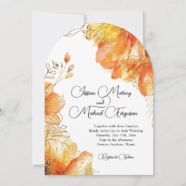 Convites Casamento com Arco Floral de Watercolor Verona Sun