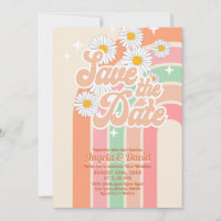 Casamento com arco-íris laranja retrô cor-de-rosa 