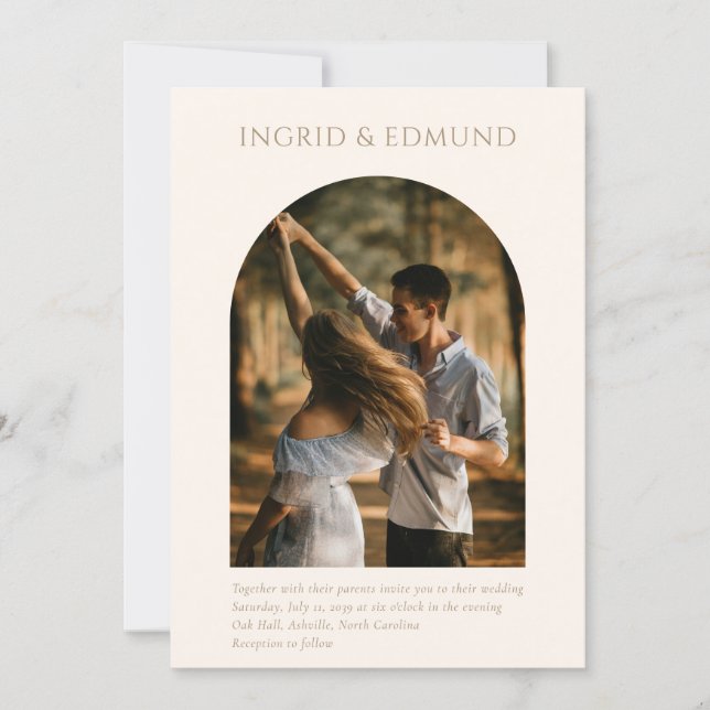 Convites Casamento com Arco Minimalista Moderno (Frente)