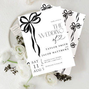 Convites Casamento com Arco Preto Caprichoso em Aquarela