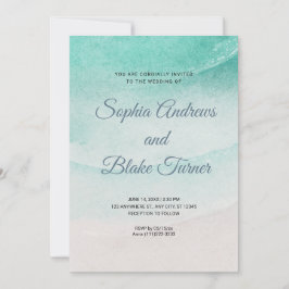 Convites Casamento com Areia e Água Tema de Praia