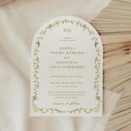 Convites Casamento com armação de flores silvestres de VERO