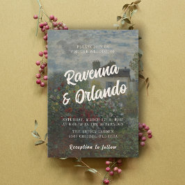 Convites Casamento com Arte Fina de Monet Inspirado no Roma