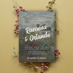 Convites Casamento com Arte Fina de Monet Inspirado no Roma