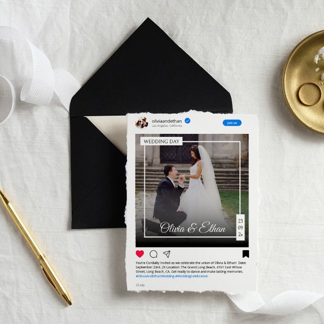 Convites Casamento com as Mídias Sociais Engraçadas Moderna (Criador carregado)