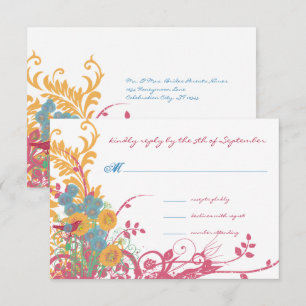 Convites Casamento com aves selvagens da flor selvagem de A
