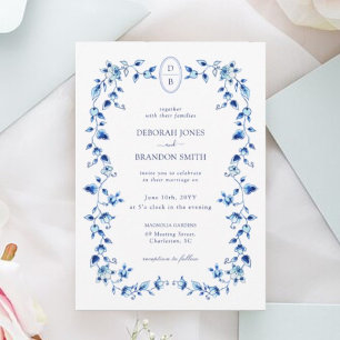 Convites Casamento com Azul e Branco Delft