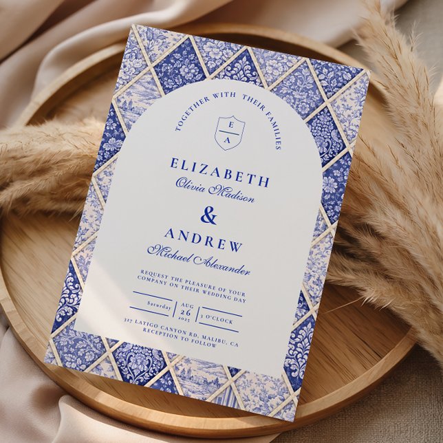 Convites Casamento com Azulejo Delft Europeu (Criador carregado)