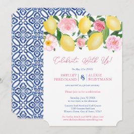 Convites Casamento com Azulejos Azuis e Limões de Positano