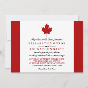 Convites Casamento com Bandeira Canadense