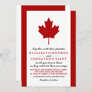 Convites Casamento com Bandeira Canadense