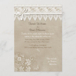 Convites Casamento com borboleta Floral Lace