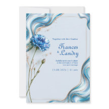 Casamento com Borda de Mármore e Centáurea Azul