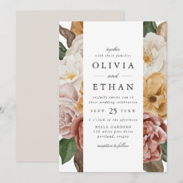 Convites Casamento com Bordadura Floral de Jardim Vintage
