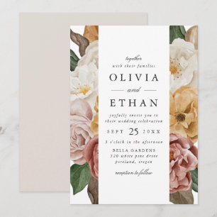 Convites Casamento com Bordadura Floral de Jardim Vintage