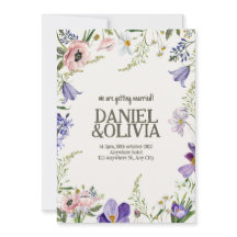 Casamento com bordas planas de roxo e creme