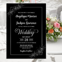 Convites Casamento com Brilhante Chic Black