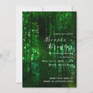 Convites Casamento com Brilho da Floresta Verde Oliva