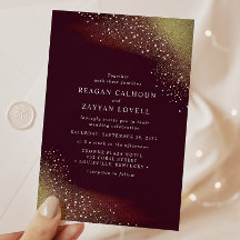 Casamento com Brilho em Borgonha e Dourado