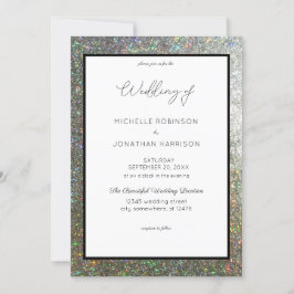 Convites Casamento com Brilho Prateado