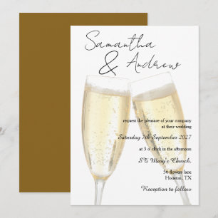 Convites Casamento com Brinde de Champanhe