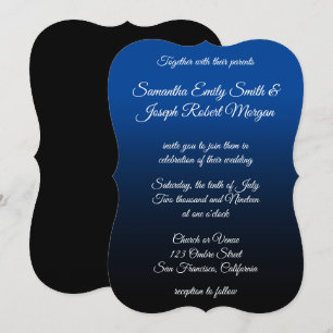 Convites Casamento com Caligrafia Elegante de Ombre Negro A