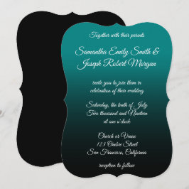 Convites Casamento com Caligrafia Elegante em Tom de Azul e