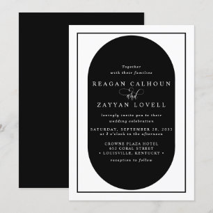 Convites Casamento com Caligrafia Moderna em Preto e Branco