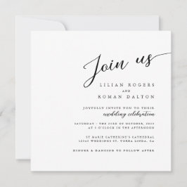 Convites Casamento com Caligrafia Moderna Minimalista