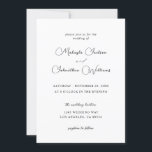 Convites Casamento com Caligrafia Moderno 9 - Preto e Branc<br><div class="desc">Coloque seus hóspedes no clima para o seu casamento com seu casamento moderno e chic Modern 9 caligrafia - Convite para Casamento Negro e Branco</div>