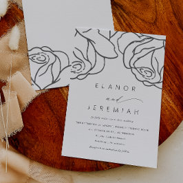 Convites Casamento com Caligrafia Simples Preta