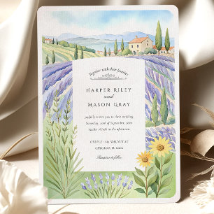 Convites Casamento com Campos de Lavanda em Provence em Aqu