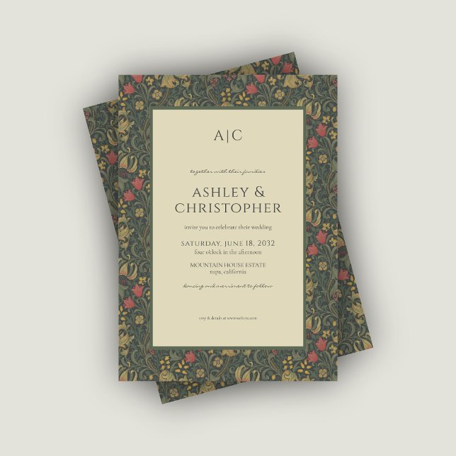 Convites Casamento com Carvões Florais do Moderno Romântico (Criador carregado)