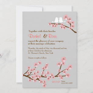 Convites Casamento com Cereja Blossom Garden