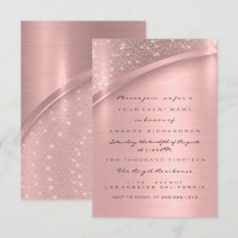 Convites Casamento com Chá de panela brilhante cor-de-rosa