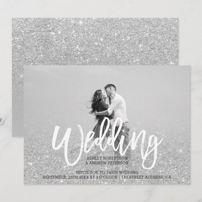 Convites Casamento com cinza de relva (Frente/Verso)